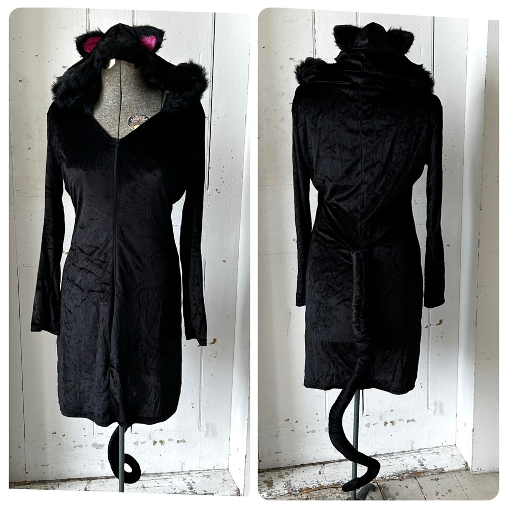 UnderWraps Black Cat Hooded Mini Dress Halloween Costume with Ears & Tail